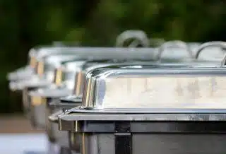 warming containers, buffet, meal