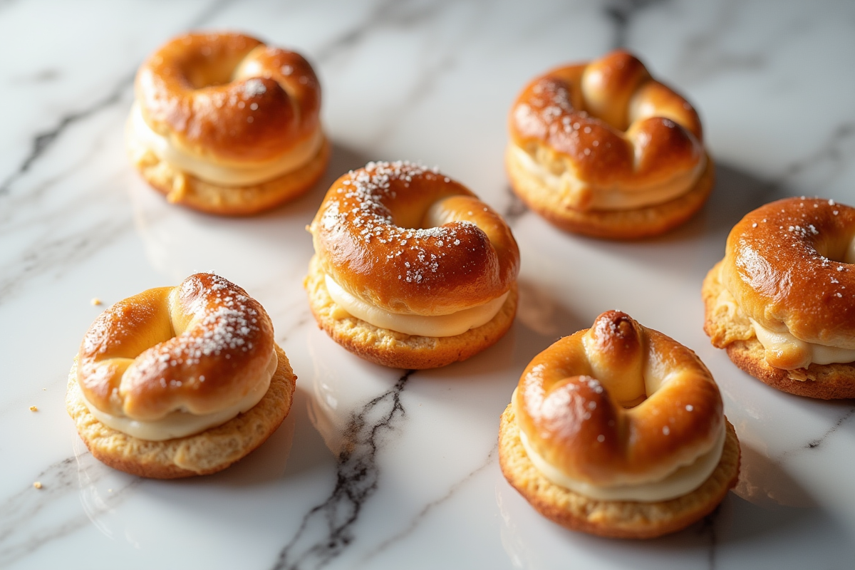 Plusieurs ParisBrest alignés sur un plan de travail moderne