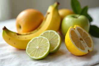 Sélection de fruits exotiques avec feijoa et finger lime